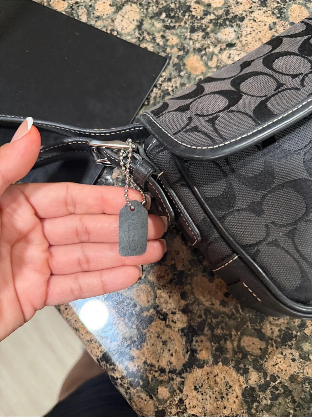 Coach Y2K black Hamptons Flap Baguette bag